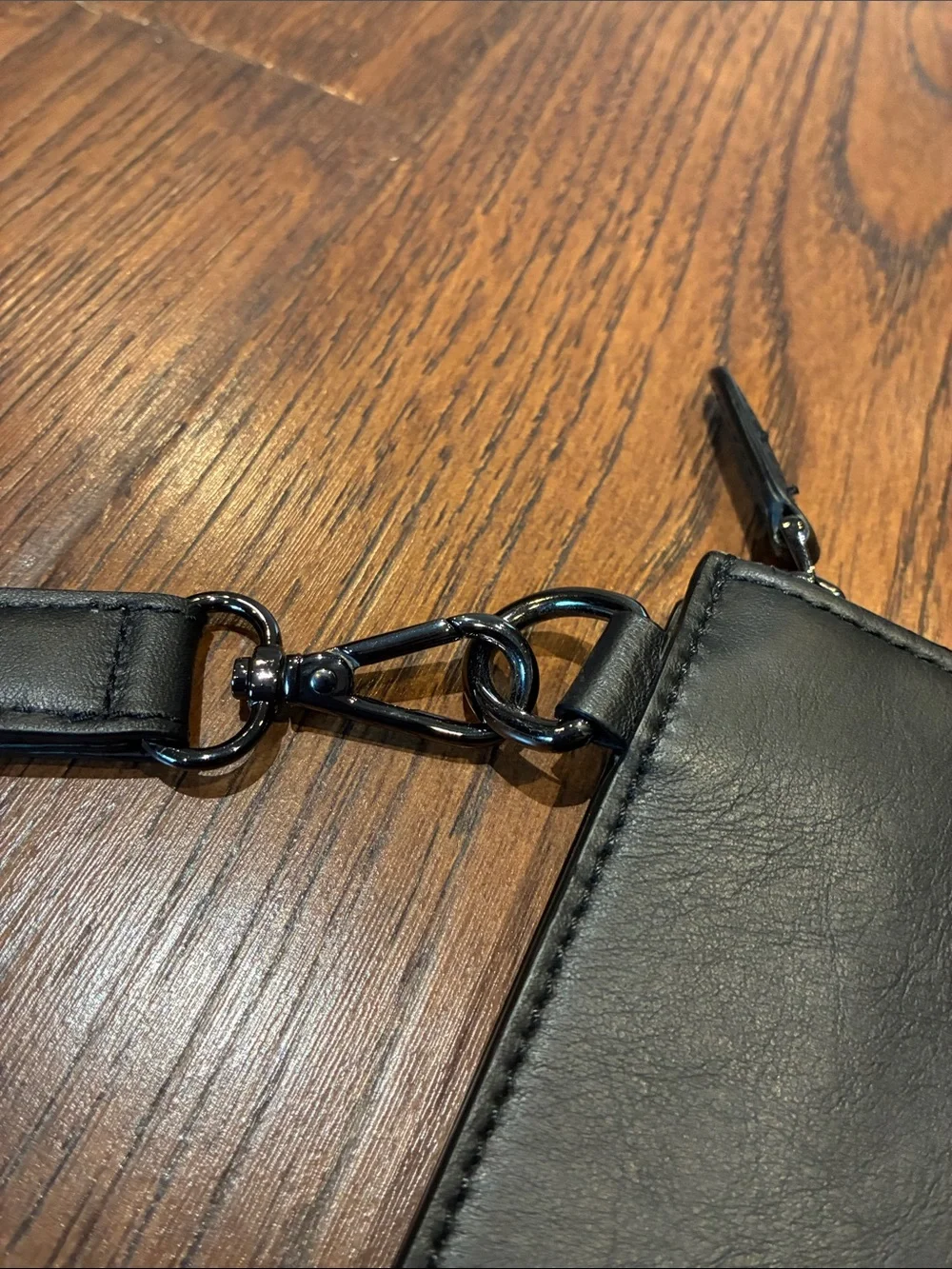 Haworth Leather Laptop Wrist Pouch with Tan Tab